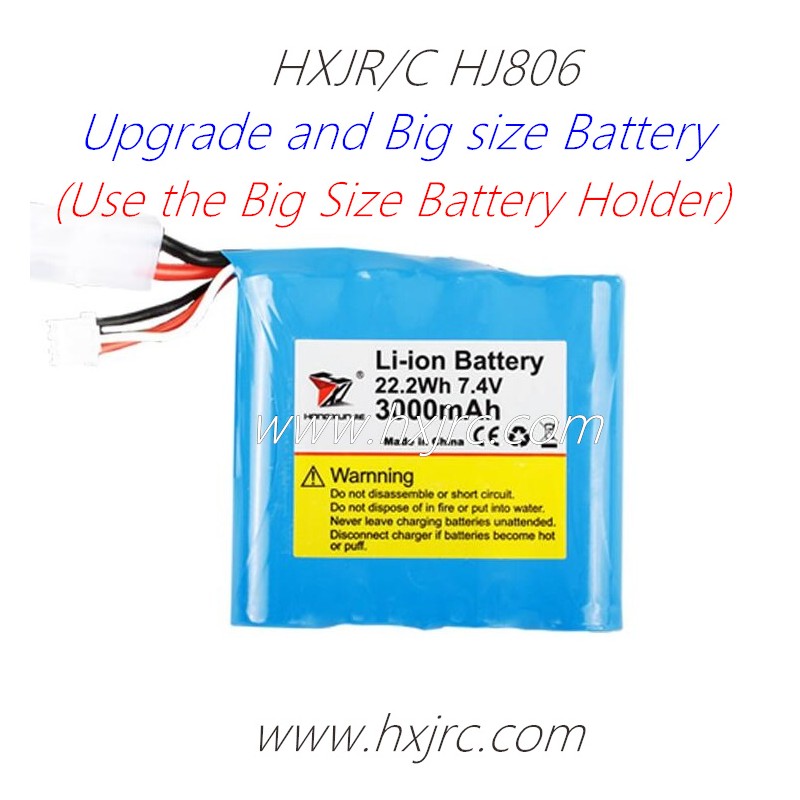 HONGXUNJIE HJ806 RC Boat Upgrade Parts 7.4V 3000mAh Li-ion Battery